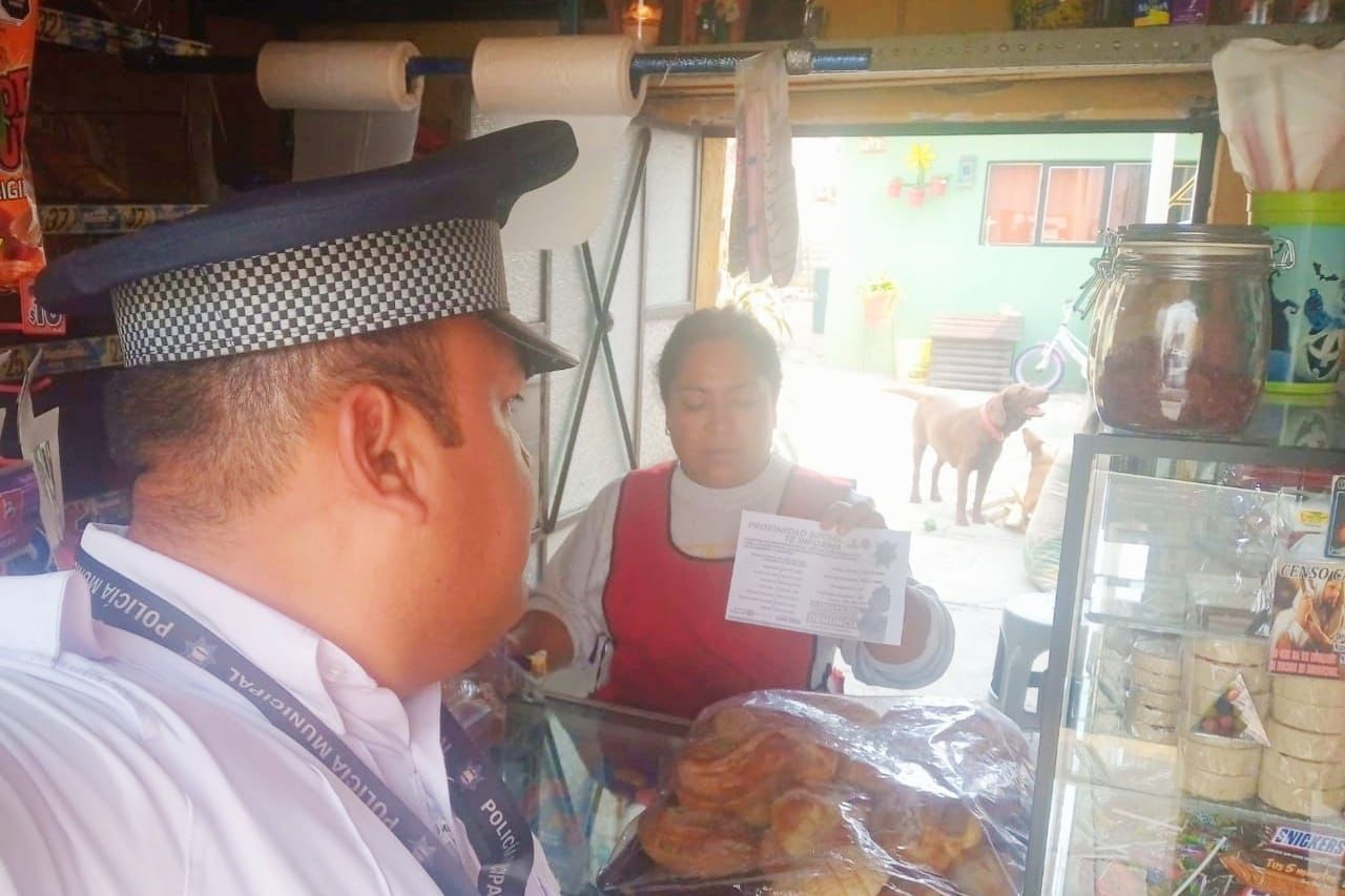 Con acciones de proximidad social promueve Ayuntamiento de Huamantla seguridad en comercios